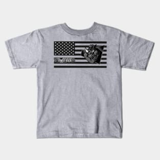 Black and white flag with logo Kids T-Shirt